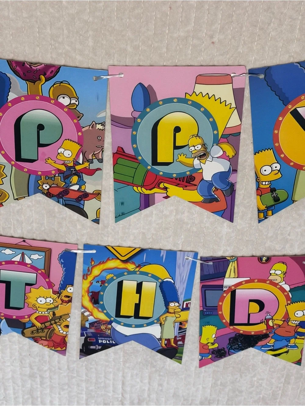 The Simpsons Happy Birthday Flag Party Banner